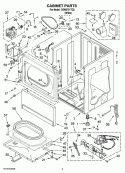 CABINET PARTS Diagram and Parts List for CGM2751TQ2  Whirlpool Dryer