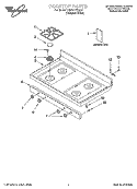 COOKTOP PARTS Diagram and Parts List for YSF377PEGQ7  Whirlpool Range