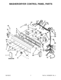WASHER/DRYER CONTROL PANEL PARTS Diagram and Parts List for WGT3300XQ2  Whirlpool Washer Dryer Combo