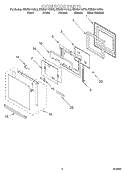 OVEN DOOR Diagram and Parts List for KEMS377GBL2  KitchenAid Microwave Oven Combo