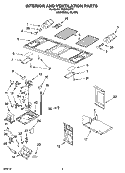 INTERIOR AND VENTILATION PARTS Diagram and Parts List for MH3184XPY1  Whirlpool Microwave