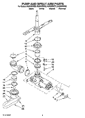 PUMP AND SPRAY ARM PARTS Diagram and Parts List for DU895SWPQ0  Whirlpool Dishwasher
