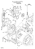 BULKHEAD Diagram and Parts List for LGL8858EQ1  Whirlpool Dryer
