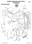 CABINET LINER AND DOOR PARTS Diagram and Parts List for KUIS155HRS4  KitchenAid Ice Maker