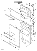 DOOR Diagram and Parts List for ET18SKRDW01  Whirlpool Refrigerator