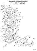 REFRIGERATOR SHELF Diagram and Parts List for KSRB25FKSS00  KitchenAid Refrigerator