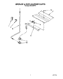BROILER AND OVEN BURNER Diagram and Parts List for SF310PEYN0  Whirlpool Range