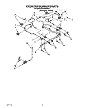 COOKTOP BURNER Diagram and Parts List for SF367PEYQ2  Whirlpool Range