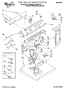 TOP AND CONSOLE, LIT/OPTIONAL Diagram and Parts List for LGT8858AQ0  Whirlpool Dryer