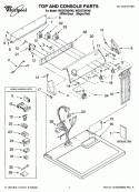 TOP AND CONSOLE PARTS Diagram and Parts List for WGD5700VH0  Whirlpool Dryer