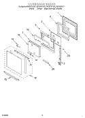 OVEN DOOR Diagram and Parts List for GSC278PJS1  Whirlpool Microwave Oven Combo