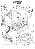 CABINET PARTS Diagram and Parts List for 7MWG87600SM0  Whirlpool Dryer