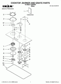 COOKTOP, BURNER AND GRATE PARTS Diagram and Parts List for ICS500VB0  Whirlpool Cooktop
