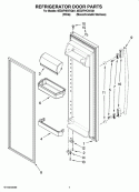 REFRIGERATOR DOOR PARTS Diagram and Parts List for 6ED2FHKXVA01  Whirlpool Refrigerator