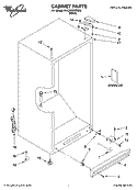 CABINET PARTS Diagram and Parts List for EVL201NXRQ00  Whirlpool Freezer