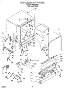 TUB ASSEMBLY Diagram and Parts List for DU8700XY5  Whirlpool Dishwasher