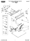 TOP AND CONSOLE, LIT/OPTIONAL Diagram and Parts List for RGL3612BW2  Roper Dryer