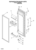 REFRIGERATOR DOOR PARTS Diagram and Parts List for ID2GFGXRS00  Whirlpool Refrigerator