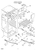 LINER Diagram and Parts List for RT18VKXJW00  Roper Refrigerator