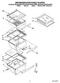 REFRIGERATOR SHELF PARTS Diagram and Parts List for ED2JHAXTB00  Whirlpool Refrigerator