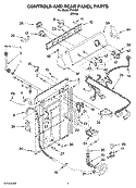 CONTROLS AND REAR PANEL PARTS Diagram and Parts List for IT41000  Inglis Washer