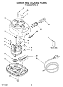 MOTOR AND HOUSING PARTS Diagram and Parts List for 4KFPW760WH2  KitchenAid Food Processor