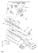 MOTOR AND ICE CONTAINER Diagram and Parts List for KSRE22FHBT00  KitchenAid Refrigerator