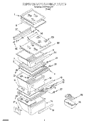 REFRIGERATOR SHELF Diagram and Parts List for 3XARG488GF01  Whirlpool Refrigerator