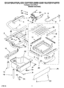 EVAPORATOR, ICE CUTTER GRID AND WATER PARTS Diagram and Parts List for KUIA15PRLS1  KitchenAid Ice Maker