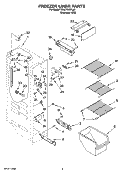 FREEZER LINER PARTS Diagram and Parts List for ED5LTAXVL00  Whirlpool Refrigerator