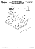 COOKTOP PARTS Diagram and Parts List for RF369LXPQ2  Whirlpool Range