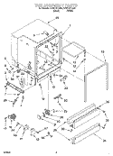 TUB ASSEMBLY Diagram and Parts List for DU931SCGQ0  Whirlpool Dishwasher