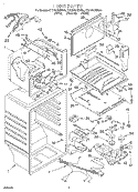 LINER Diagram and Parts List for ET21DMXDW04  Whirlpool Refrigerator