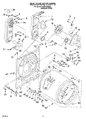 BULKHEAD Diagram and Parts List for LGB6000KQ1  Whirlpool Dryer