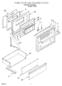 OVEN DOOR AND DRAWER Diagram and Parts List for SF370PEWQ1  Whirlpool Range