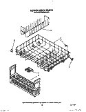 LOWER RACK Diagram and Parts List for KUDA220TWH4  KitchenAid Dishwasher