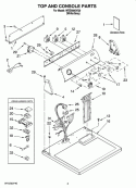 TOP AND CONSOLE PARTS Diagram and Parts List for WED5600VQ0  Whirlpool Dryer