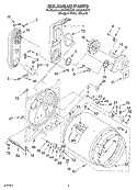 BULKHEAD Diagram and Parts List for LGN2000KT0  Whirlpool Dryer