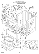 CABINET Diagram and Parts List for GGQ8858JT0  Whirlpool Dryer