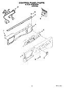 CONTROL PANEL PARTS Diagram and Parts List for WFW8410SW01  Whirlpool Washer