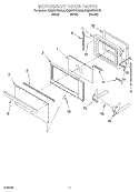 MICROWAVE DOOR, OPTIONAL Diagram and Parts List for KEMC378HWH3  KitchenAid Microwave Oven Combo