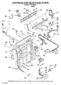 CONTROLS AND REAR PANEL PARTS Diagram and Parts List for HTW4300TQ0  Whirlpool Washer