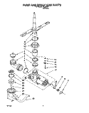 PUMP AND SPRAY ARM Diagram and Parts List for WU3050Y1  Roper Dishwasher