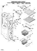 FREEZER LINER PARTS Diagram and Parts List for KSBS25INBL00  KitchenAid Refrigerator