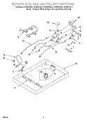 BURNER BOX, GAS VALVES, AND SWITCHES Diagram and Parts List for SCS3014GQ1  Whirlpool Cooktop
