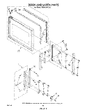 DOOR AND LATCH Diagram and Parts List for RM973PXLT2  Whirlpool Microwave Oven Combo