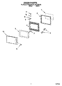 DOOR PARTS Diagram and Parts List for GH9184XLB2  Whirlpool Microwave