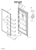 DOOR PARTS, OPTIONAL PARTS (NOT INCLUDED) Diagram and Parts List for EV200FZRQ03  Whirlpool Freezer