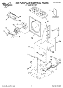 AIR FLOW AND CONTROL PARTS Diagram and Parts List for AD65USR1  Whirlpool Dehumidifier