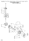BRAKE, CLUTCH, GEARCASE, MOTOR & PUMP Diagram and Parts List for LBR5232EQ1  Whirlpool Washer